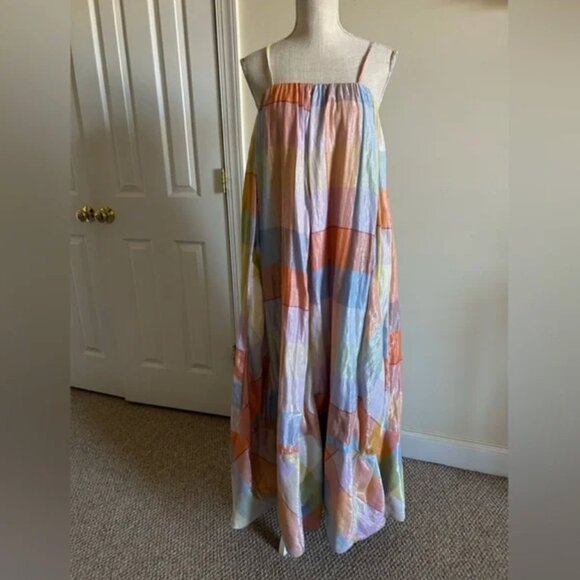 Anthropologie Pilcro Sleeveless Plaid Tent Maxi Dress size M - Picture 3 of 10